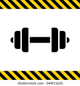Vector icon of barbell with weight plates