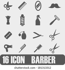 Vector  Icon BarbVector  Icon Barber  On white backgrounder  On white background