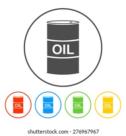 Vector icon barrels of oil. Flat illustration EPS