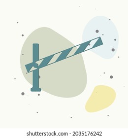 Vektorsymbol-Barriere. Die Straßensperre auf mehrfarbigem Hintergrund. Ebenen gruppiert für einfache Bearbeitungs-Illustration. Für Ihr Design.
