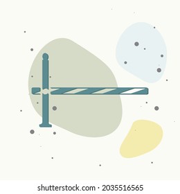 Barrera de iconos del vector. La barrera vial sobre fondo multicolor. Capas agrupadas para una ilustración de edición sencilla. Por tu diseño.
