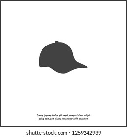 Vector icon baseball cap  on white isolated background. Layers grouped for easy editing illustration. For your design.