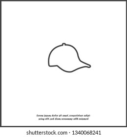 Vector icon baseball cap on white isolated background. Layers grouped for easy editing illustration. For your design