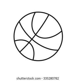 Vector icon basketball ball with shadow on light background
