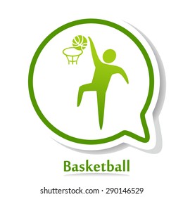 vector icon with basketball player silhouette