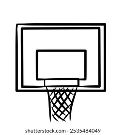 Vektorsymbol eines Basketballrings. Symbol des Basketballs