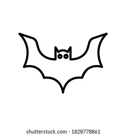 Vector icon of a bat. Draw with lines.