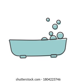 Vector icon bathroom in the room. Vector icon illustration bathroom  cartoon style on white isolated background.