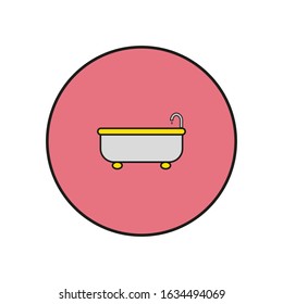 vector icon, bathtub on white background