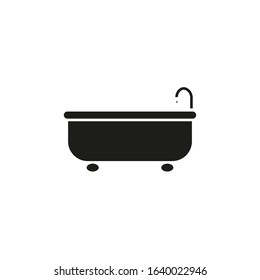 vector icon, bathtub on white background