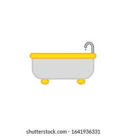 vector icon, bathtub on white background
