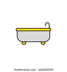 vector icon, bathtub on white background