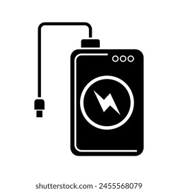 Icono de Vector del cargador de batería, banco de energía