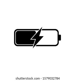 vector icon battery charging, on white background