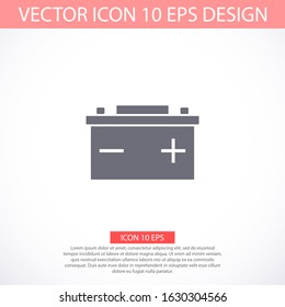 Vector icon battery, design illustration battery. Flat battery. Design battery