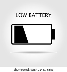 
Vector icon of a battery with insufficient charge. Vector illustration. Flat design for business financial marketing advertisement advertisement web concept cartoon illustration