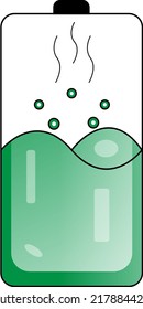 icono vector de una batería que se carga en verde