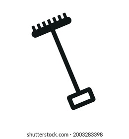 vector icon, beach rake on white background