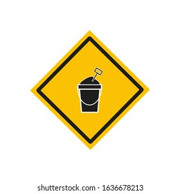 vector icon, beach sand bucket with white background