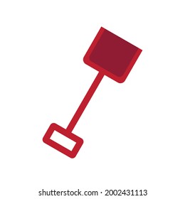 icono vector, pala de playa en fondo blanco