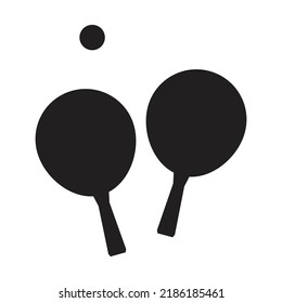 vector icon, beach tennis racket on white background