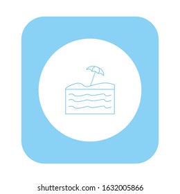 Vector icon, of beach umbrella