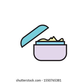 vector icon with beauty cream canister