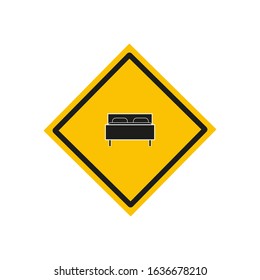 vector icon, bed on white background