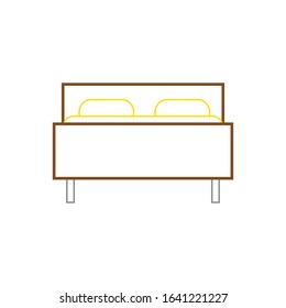 vector icon, bed on white background