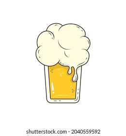 Vector icon beer glass design, Single target beverage elements.