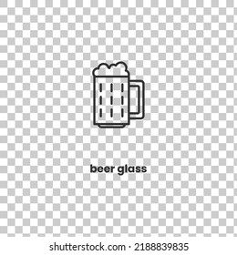 Vector Icon Of Beer Glass. Vector Illustration In Dark Color And Transparent Background (png)