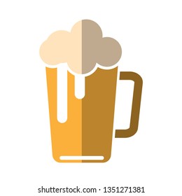 Vector icon of beer mug with foam