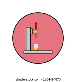vector icon, beer tap with white background