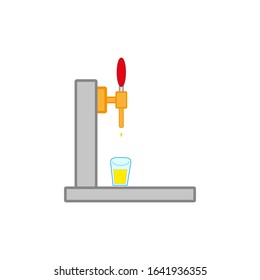 vector icon, beer tap with white background