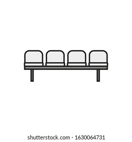 vector icon, of bench with waiting room seats