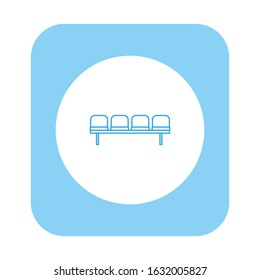 vector icon, of bench with waiting room seats