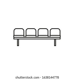vector icon, of bench with waiting room seats