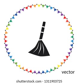 Vector icon besom, vector design element