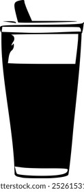 Vector icon of beverage in black and white