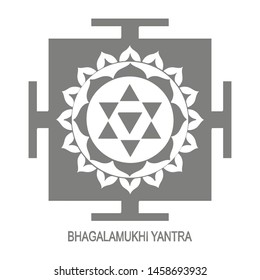 Vector icon with Bhagalamukhi Yantra Hinduism symbol