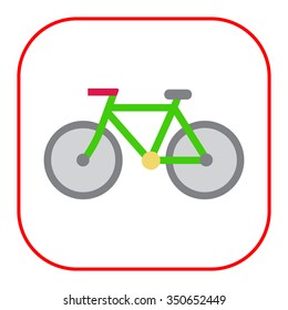 Vector icon of bicycle, isolated on white