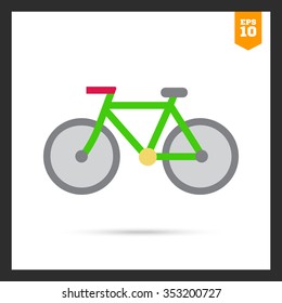 Vector icon of bicycle, isolated on white