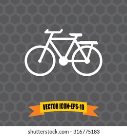 Vector Icon of Bicycle on Dark Gray Background. Eps.10.