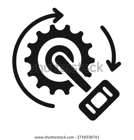 Vector Icon Bicycle pedals turning
