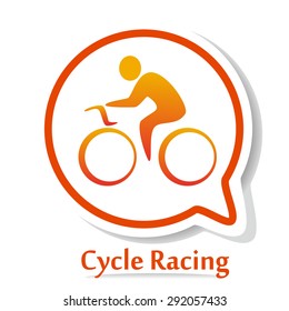 Vector icon with Bicycle race silhouette. Cycle race. Cycle racing