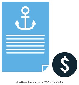 Vector icon of bill of lading, representing shipping documents for freight transport and delivery confirmation.