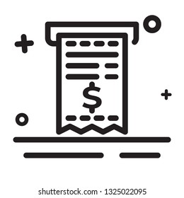 Vector icon. Bill icon, tax document icon, invoice icon. Modern outline icons for any purposes