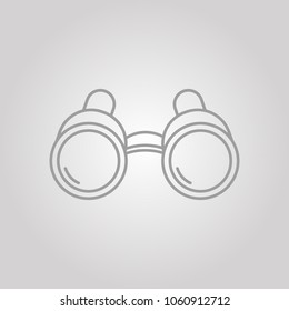Vector icon binocular in line style on gray background