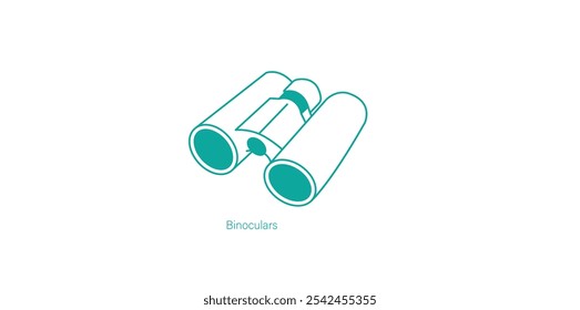 Ícone Vetor de Binocular para Observação de Vida Selvagem e Exploração ao Ar Livre