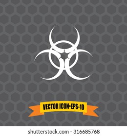 Vector Icon of Bio Hazard on Dark Gray Background. Eps.10.